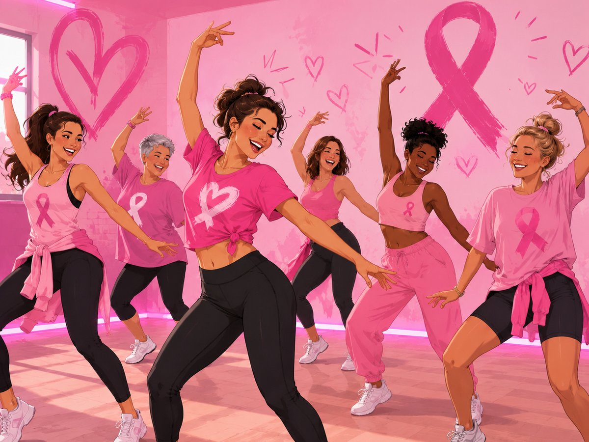 Breast Dancer, dance fundraiser illustration