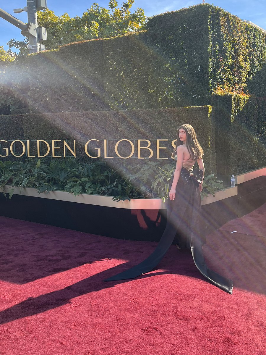 Audriana Levian on the Golden Globes red carpet