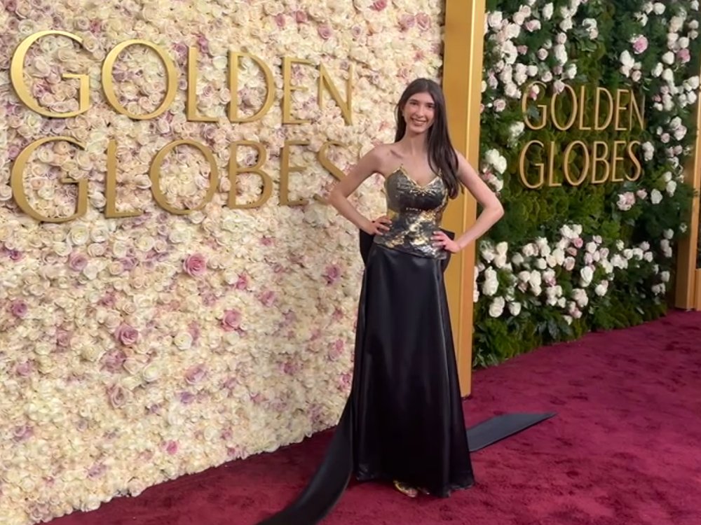 Audriana Levian on the Golden Globes red carpet
